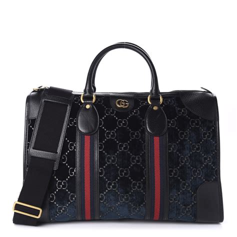 gucci medium gg velvet duffle|GUCCI Velvet GG Monogram Textured Calfskin Web Medium .